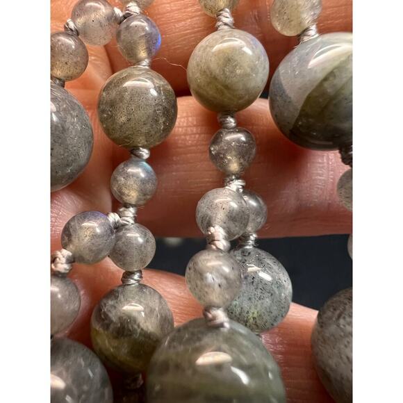 NEW labradorite bib statement necklace with sterling silver clasp - Picture 11 of 15